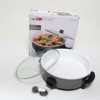 Clatronic® Party Pan | Multifunkčná panvica na varenie, vyprážanie a ďalšie | Pekáč s keramickým povrchom