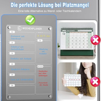 Súprava 2 utierateľných týždenných diárov A4 do chladničky