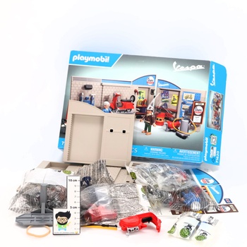 Playmobil 71620 Vespa 60s Garáž – Obsahuje dve figúrky, Vespu, 2dielnu stenu garáže, mobilné