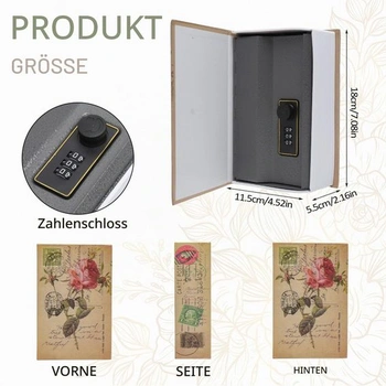 Trezor na knihy s kombinačným zámkom - Trezor na bankovky, šperky, kľúče - Pokladnička ako tajné