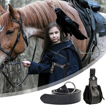 Stredoveké opasky, sada 2 kusov s puzdrom pre mužov a ženy, vikingské doplnky ideálne pre stredoveké