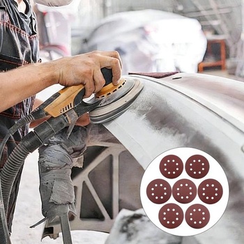100dílná sada brusných papírů se suchým zipem 125 mm, profesionální sada brusných papírů pro