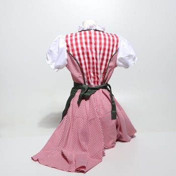 Dámsky kostým dirndl na Oktoberfest, kostým slúžky, kockovaný, s nemeckým pivným festivalom,