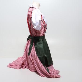 Dámsky kostým dirndl na Oktoberfest, kostým slúžky, kockovaný, s nemeckým pivným festivalom,