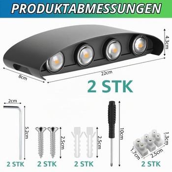 LED nástenné svetlá CHEVVY, 2 ks