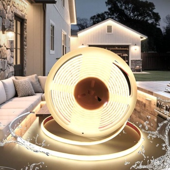 BRIMETI LED pásik 5M 12V COB samolepiaci 5M vodotesný IP68 neutrálna biela 4000K 320 LED/m šírka