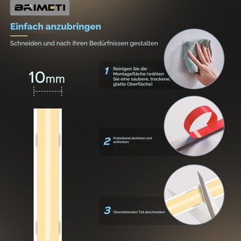 BRIMETI LED pásik 5M 12V COB samolepiaci 5M vodotesný IP68 neutrálna biela 4000K 320 LED/m šírka