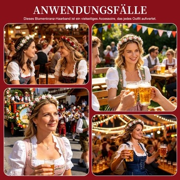 2 čelenky s ružovými kvetmi pre dirndl, saténové ruže, doplnky do vlasov na Oktoberfest, elegantné a