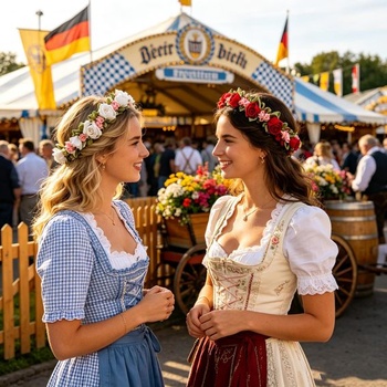 2 čelenky s ružovými kvetmi pre dirndl, saténové ruže, doplnky do vlasov na Oktoberfest, elegantné a