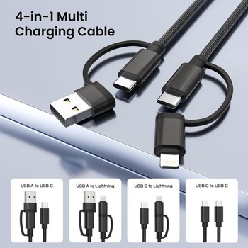 Nabíjací kábel Basesailor pre iPhone 17 Air, 4 v 1 Multi USB C nabíjací kábel 1 m 3,3 stopy/1 m