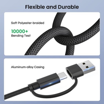 Nabíjací kábel Basesailor pre iPhone 17 Air, 4 v 1 Multi USB C nabíjací kábel 1 m 3,3 stopy/1 m