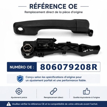 Vonkajšia kľučka dverí vhodná pre Renault Master III / Opel Movano B / Nissan NV400 2010-2022 - Náhrada