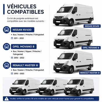 Vonkajšia kľučka dverí vhodná pre Renault Master III / Opel Movano B / Nissan NV400 2010-2022 - Náhrada