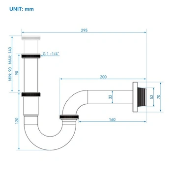 Univerzální sifon k umyvadlu G 1 1/4