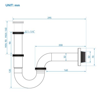 Univerzálny sifón k umývadlu G 1 1/4