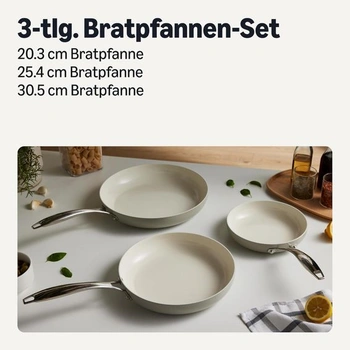 Keramický riad Amazon Basics s nepriľnavým povrchom, sada 3…
