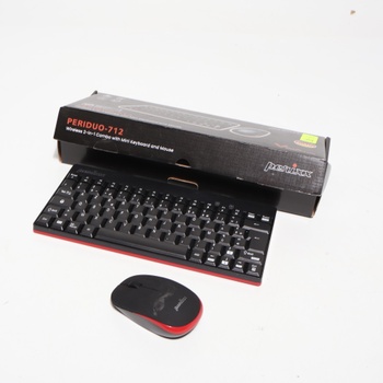 Bezdrôtová klávesnica a myš PERIDUO-712 - 2,4 GHz - AES 128 bitov - čierna - AZERTY