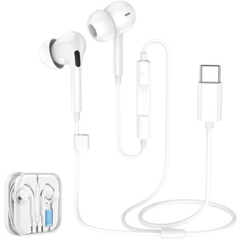 Slúchadlá Vancle USB C pre Xiaomi Redmi Note 15/15 Pre/14/13/12/11/10/9/8 biela