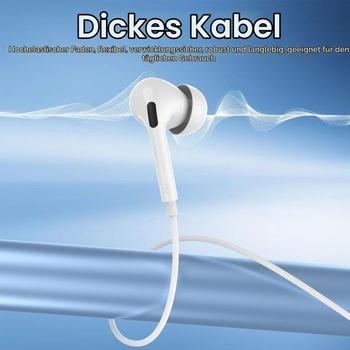 Slúchadlá Vancle USB C pre Xiaomi Redmi Note 15/15 Pre/14/13/12/11/10/9/8 biela