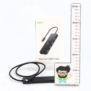 Acer USB-C HUB 3.0 s USB-C napájaním, ultratenký viacportový húb so 4 portami a USB 3.0 adaptérom pre