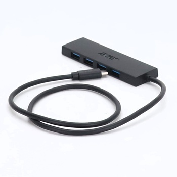 Acer USB-C HUB 3.0 s USB-C napájaním, ultratenký viacportový húb so 4 portami a USB 3.0 adaptérom pre