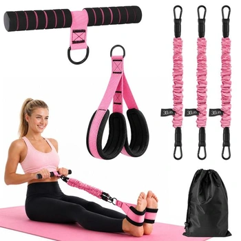 Odporové gumy s rukoväťami, Odporová guma Flexiped, Fitness sada Flexiped ružová