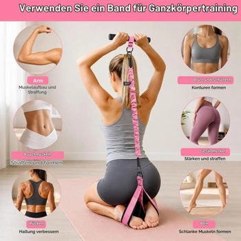 Odporové gumy s rukoväťami, Odporová guma Flexiped, Fitness sada Flexiped ružová