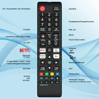 Univerzální dálkový ovladač Riry Samsung BN59-01315N pro chytré LED LCD televizory 2020/21/22/23