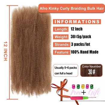 3 balenia syntetických príčeskov Marley Twist Hair Bulk na dredy, mini twisty a opravné lokne (30#,