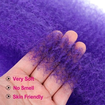 Afro Kinky Curly Syntetické vlasy Bulk 3 balenia Marley Twist vlasy Bulk pre dredy Extensions Jarná