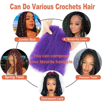 Afro Kinky Curly Syntetické vlasy Bulk 3 balenia Marley Twist vlasy Bulk pre dredy Extensions Jarná