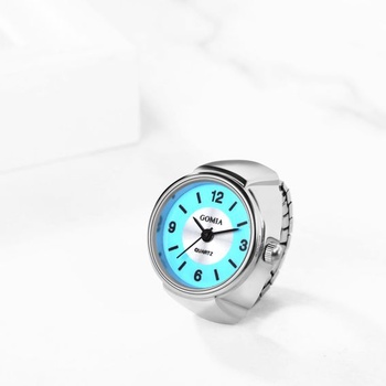 JewelryWe Prstenové hodinky Pánske Dámske okrúhle analógové quartzové elastické zliatinové prstene na