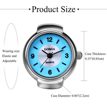 JewelryWe Prstenové hodinky Pánske Dámske okrúhle analógové quartzové elastické zliatinové prstene na