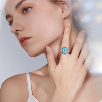 JewelryWe Prstenové hodinky Pánske Dámske okrúhle analógové quartzové elastické zliatinové prstene na