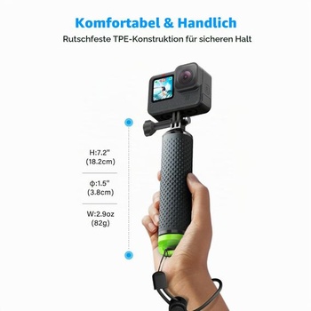 Plávajúce rukoväť, príslušenstvo, podvodná tyč pre GoPro, zelená