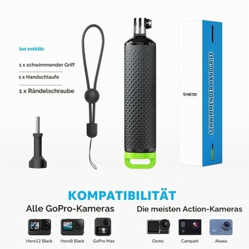 Plávajúce rukoväť, príslušenstvo, podvodná tyč pre GoPro, zelená
