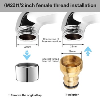 2 univerzální konektory na baterii pro míchací baterie + 5m PTFE těsnicí páska, adaptér na hadici,