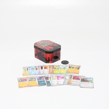 Kartová hra Pokémon Trading: Team Rocket Tin Box – Persian-ex (1 holografická promo karta a 4