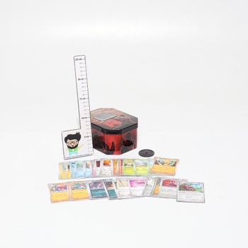 Kartová hra Pokémon Trading: Team Rocket Tin Box – Persian-ex (1 holografická promo karta a 4