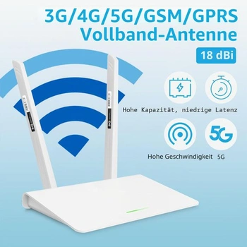 Anténa diymore 5G LTE 18DBI, všesmerová anténa s konektorom SMA/TS9, všesmerová WLAN anténa pre