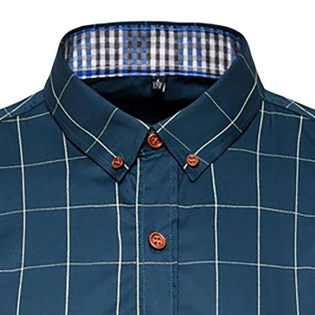 Pánská kostkovaná košile, ležérní, zapínání na knoflíky, kostkovaná, s dlouhým rukávem, slim fit,