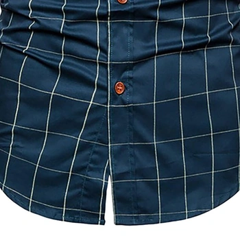 Pánská kostkovaná košile, ležérní, zapínání na knoflíky, kostkovaná, s dlouhým rukávem, slim fit,