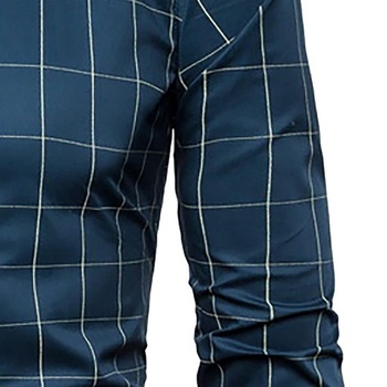 Pánska kockovaná košeľa, ležérna, zapínanie na gombíky, kockovaná, s dlhým rukávom, slim fit,