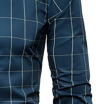 Pánská kostkovaná košile, ležérní, zapínání na knoflíky, kostkovaná, s dlouhým rukávem, slim fit,
