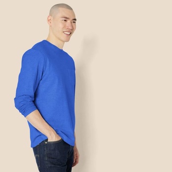 Pánske tričko s dlhým rukávom Amazon Essentials, regular fit XXL, žiarivo modré, bez vreciek