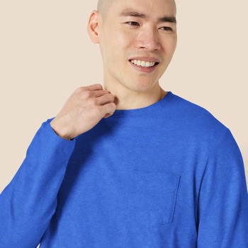 Pánske tričko s dlhým rukávom Amazon Essentials, regular fit XXL, žiarivo modré, bez vreciek