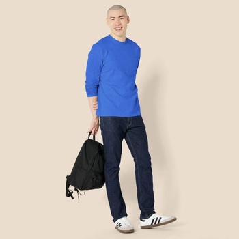 Pánske tričko s dlhým rukávom Amazon Essentials, regular fit XXL, žiarivo modré, bez vreciek