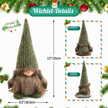Vánoční dekorace s trpaslíky – plyšové ozdoby Santa Clause, elf, trpaslík, severské dárky do