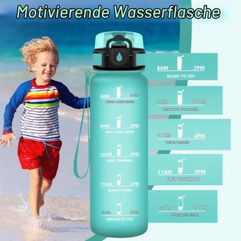 500ml nepriepustná fľaša na vodu, motivačná fľaša na vodu s časovou značkou, vhodná na perlivé