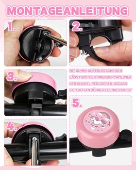 Detský zvonček na bicykel - Hlasný zvonček na bicykel so 4 náhradnými samolepkami, hliníkový zvonček na bicykel